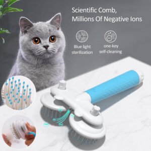 Professional Self-Cleaning Cat and Dog Brush with Negative Ions - Main View