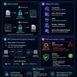 Diagram showing symmetric encryption process for secure data transmission
